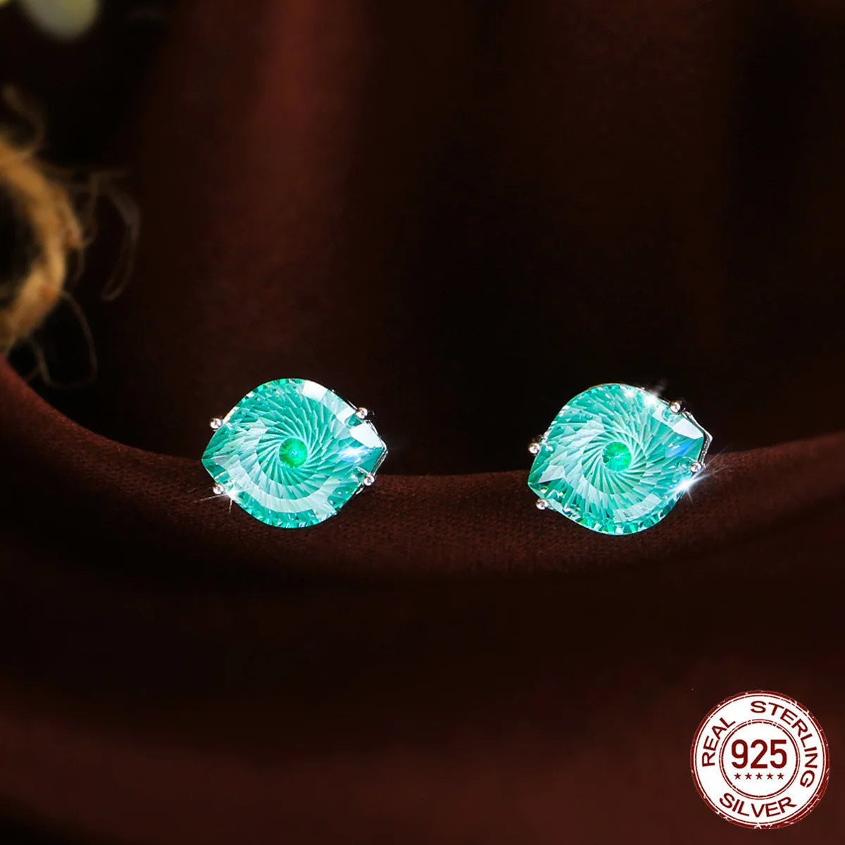 S&S 925 Sterling Silver Magic Eye CZ Stud Earrings – 4 Colours – Collection