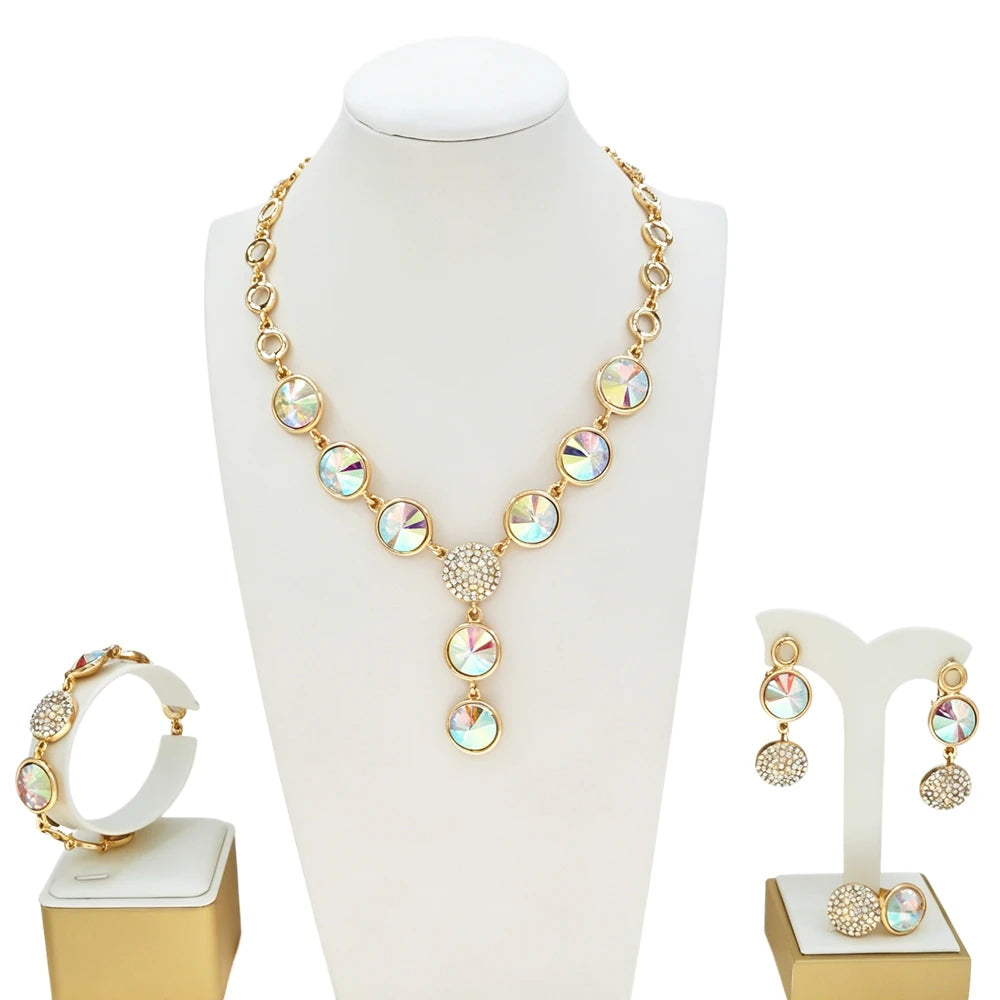 Zhuerrui Modern Abstract Gold Plated Jewelry Set for Women Dubai African Naija Choker Wedding Party Accessories Gift HC2005914
