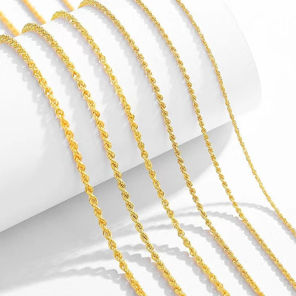 Gioiellieri High Quality Engagement Wedding Christmas Gift Woman Necklace Button Chain Gold Jewelry 18k Real