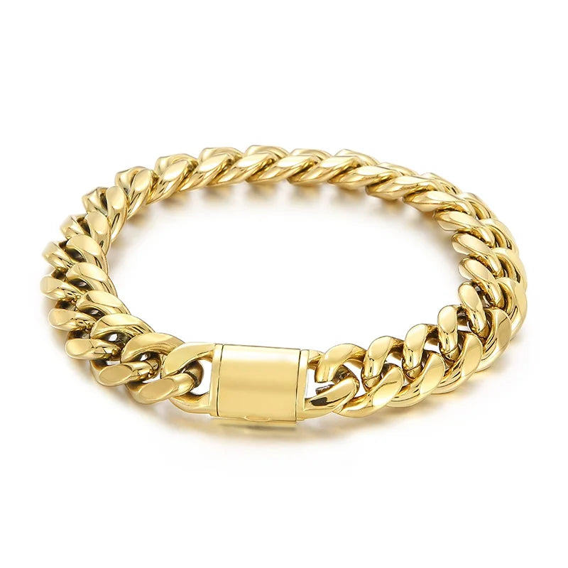 REBEL Men Stainless Steel Vintage Cuban Links 600mm Necklace&200mm Bracelet Jewelry Set