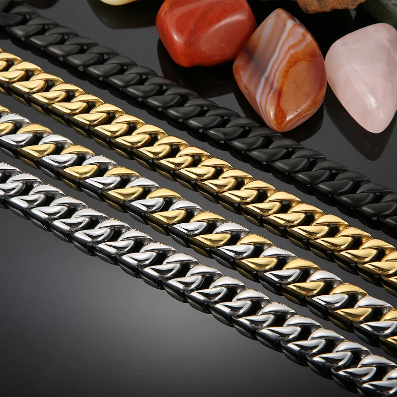 KALEN Jewelry Gold Bracelet Hand Stainless Steel Link Chain Bracelet for Men
