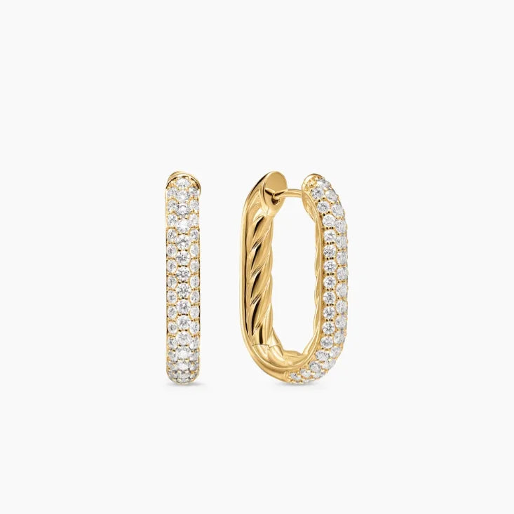 Gemfiori FASHIONISTA DY High-Quality Silver-Plated Earrings, 24.3*15.9mm, Diamond-Setting Earrings. Gold-Plated Earrings. Jewelry.