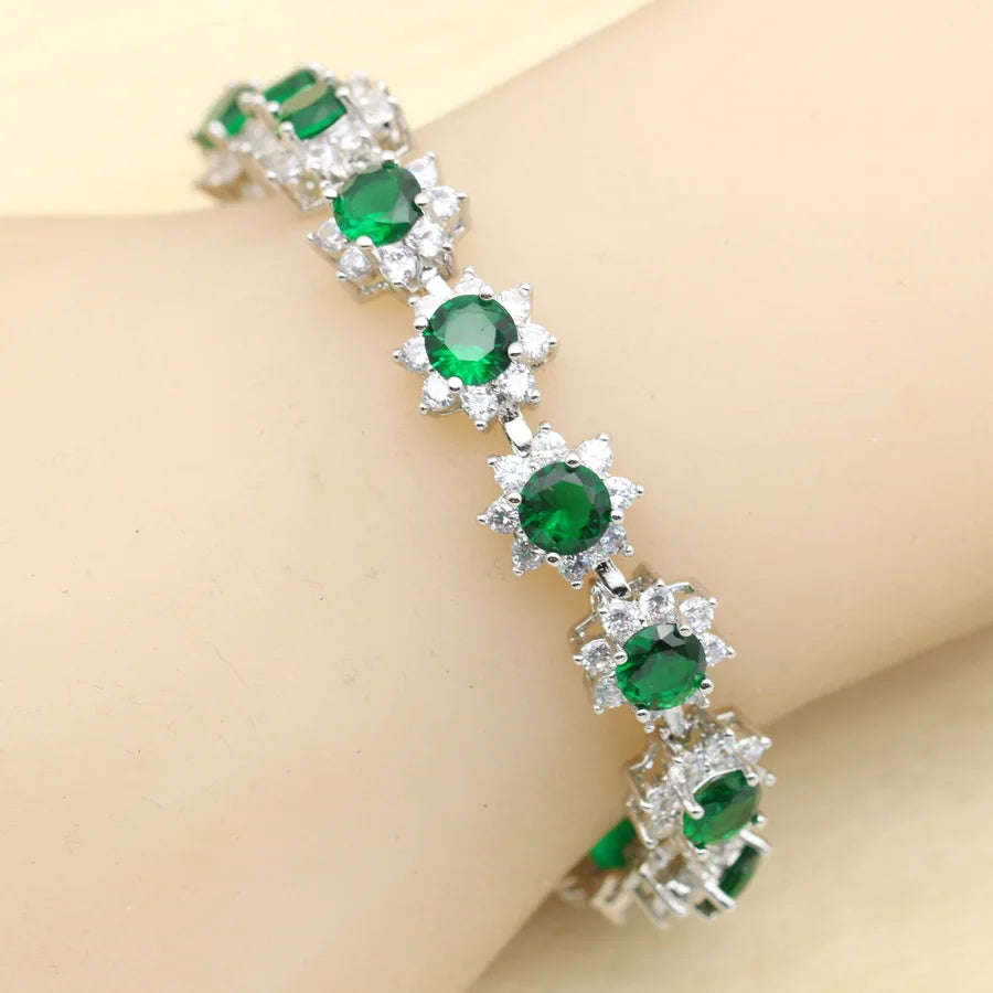 XOTICA Luxury 925 Silver Earrings Bracelet Rings Necklace Pendant Sets for Women Classic Style Best Gift for Engagement or Wedding