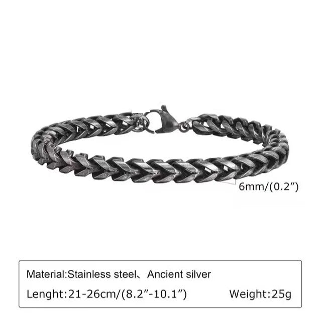 Black Color Cuban Link Bracelet for Men Stainless Steel Chunky Bracelets Exquisite Turkish Jewelry Wholesalers ALN25121184