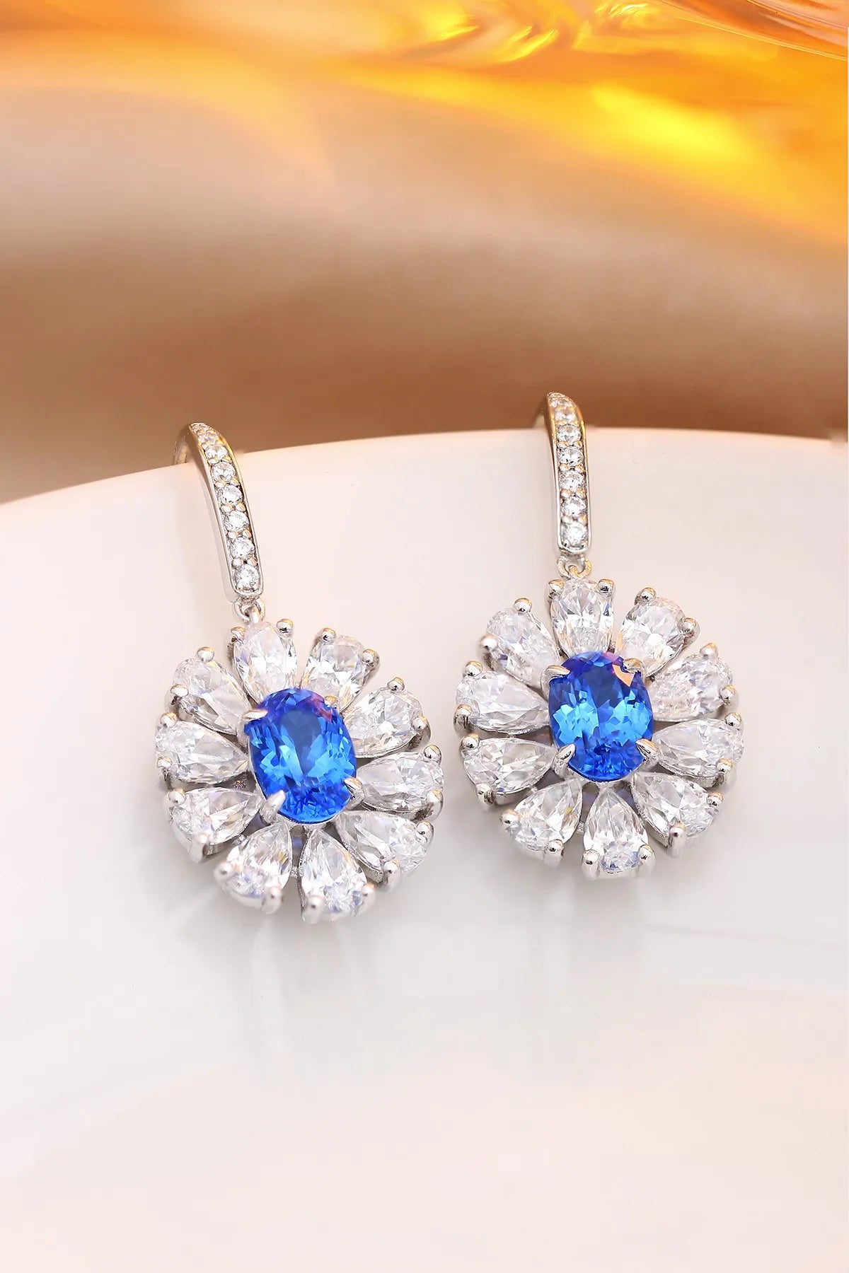 Gemfiori Anster High Quality S925 Lab Grown Cobalt Spinel Earring Stud Dainty Gemstone Stud Earrings for Women Daily Wear Gift