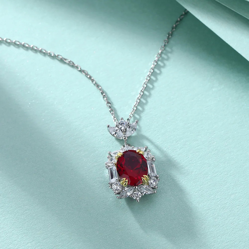 Wholesale Rhodium Plated 925 Sterling Silver Vintage Denel-shaped Claw Setting Zircon Pendant Women's Wedding Brides Jewelry Set