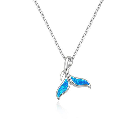TikTok Must-Have Copper Silver Plated Blue Opal Pendant | Minimalist Starfish Link Chain Women's Necklace Gift Occasions