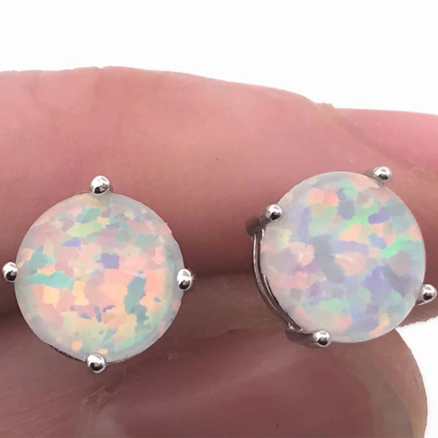Aobao Viral Opal  Earrings | Accent Silver Plated Women's Engagement Jewelry-Trendy Bulk