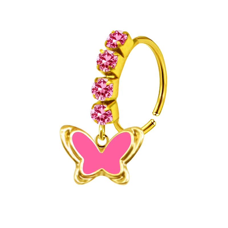 S&S Stainless Steel Dangle Hoop Nose Ring Collection | 66 Designs
