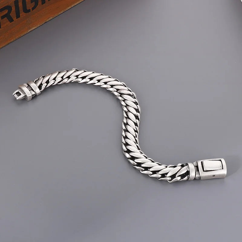 REBEL 220mm Casual Matte Surface Stainless Steel Links Bracelets for Man