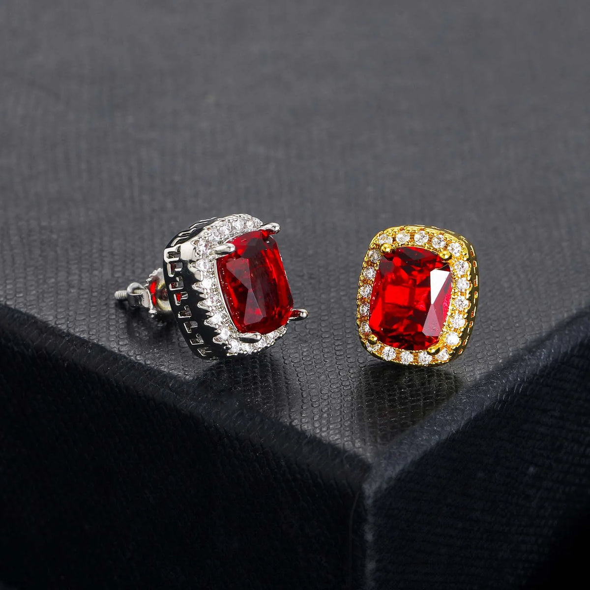 Fashion Trend Full of Gemstone Hip Hop Earrings Colorful Large Zircon Personalized Men's and Women's Earrings Party Ceremony
