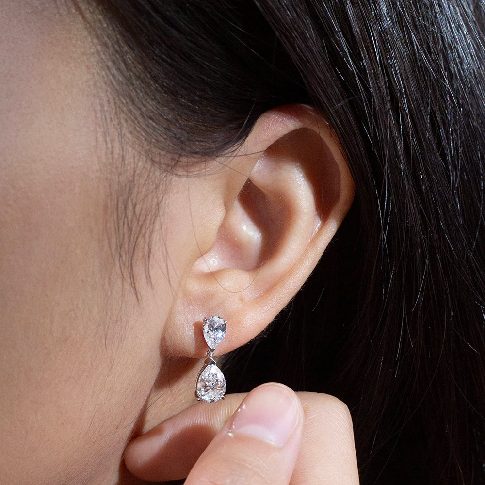 Gemfiori MSE-719 9K Gold Fancy Pear Cut Lab Grown Diamond 1ct Loose Lab Grown Diamond Earring Stud Earrings Factory Price Valentine Gift