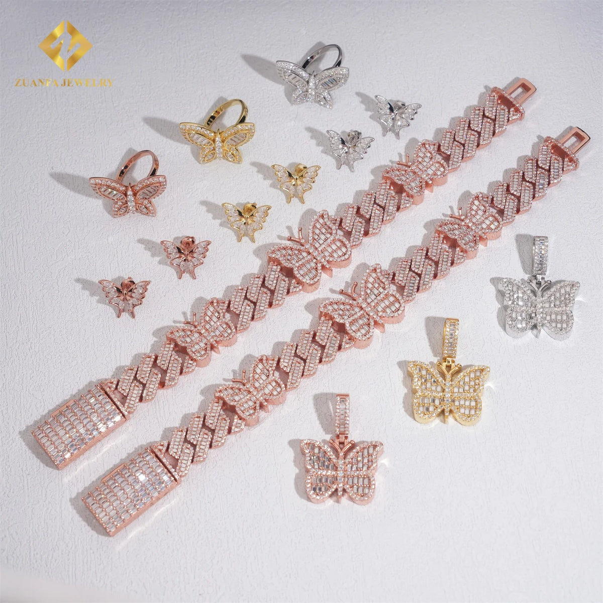 S&S D/VVS Moissanite 925 Silver Jewellery Set | Bracelet, Ring, Earrings & Pendant | Silver, Gold & Rose Gold | S&S Collection