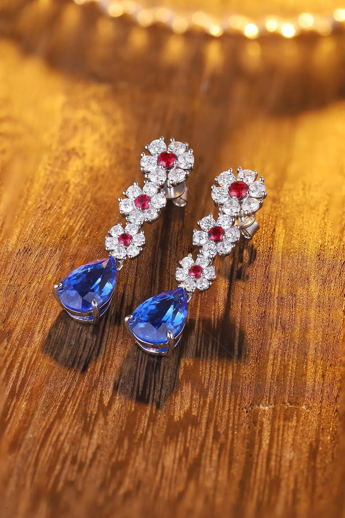 Gemfiori Anster High Quality S925 Lab Grown Cobalt Spinel Earring Stud Dainty Gemstone Stud Earrings for Women Daily Wear Gift