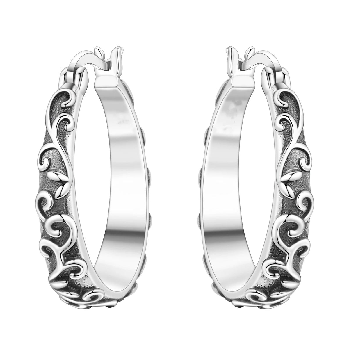 S&S Zircon Plant & Maple Leaf Hoop Earrings — S&S Collection