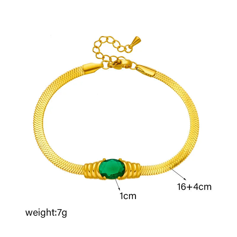 Gold Crystal Disc Chain Necklace & Bracelet Jewellery Set | Sleek Luxury Fashion Set