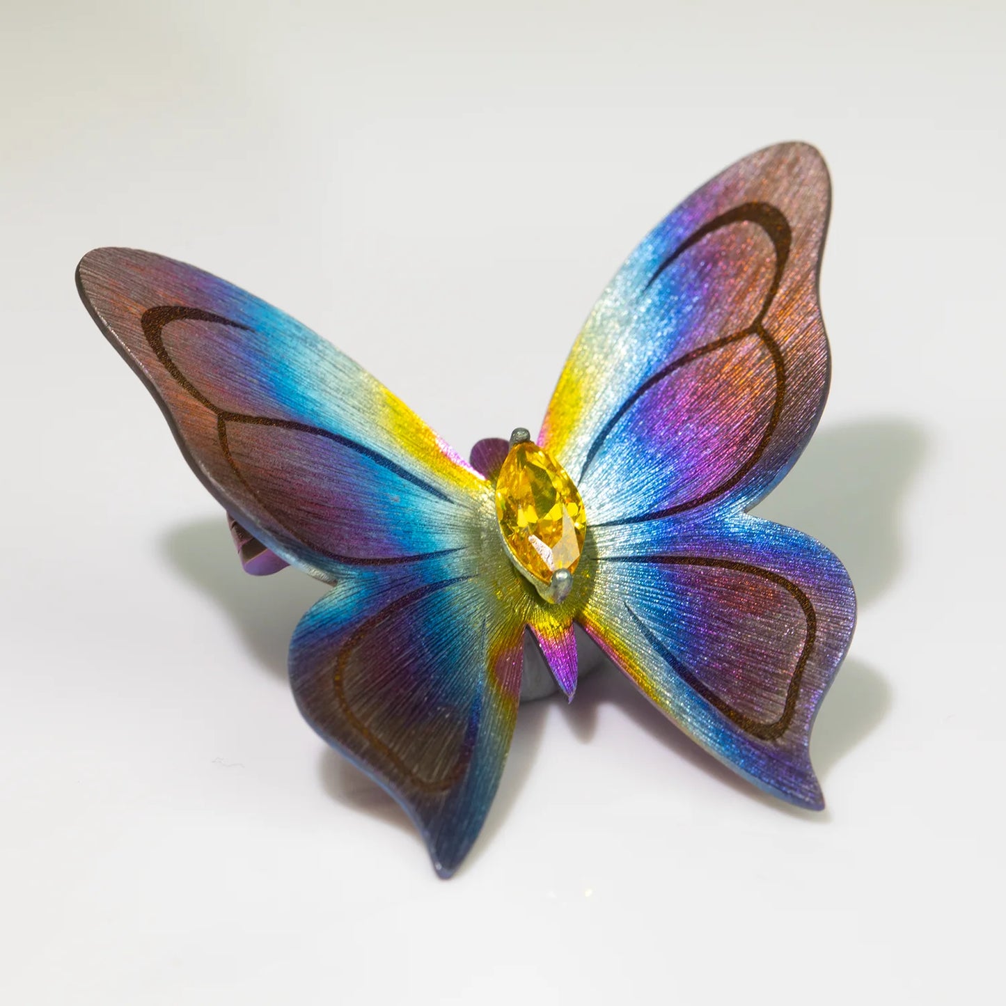Elite Premium Pure Titanium Aurora Butterfly Brooch Medical G23 Nickel Free Iridescent Wings Custom Personalized Gift