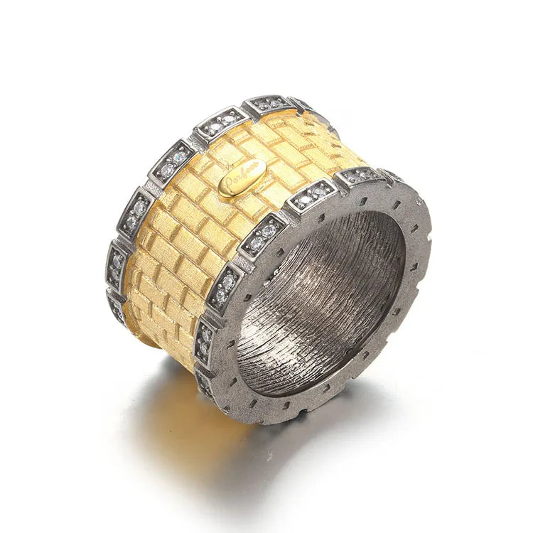 Black Rhodium 18k Gold Jewelry Ring 925 Sterling Silver White Zircon Women Ring