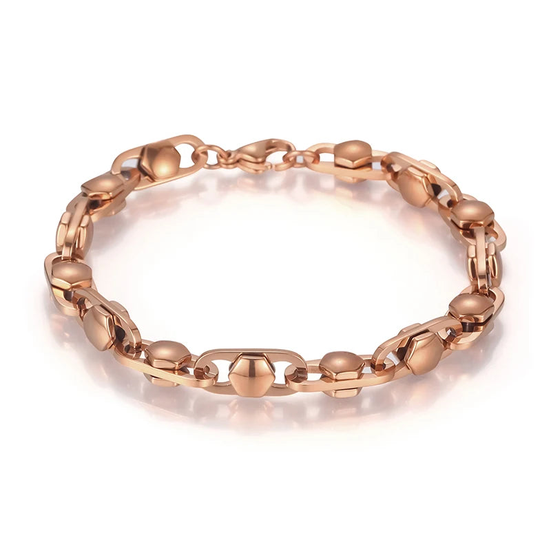REBEL Vintage Gold/Silver/Black/Rose Gold Stainless Steel Buckle Links 500mm Necklace&200mm Bracelet Jewelry Set