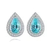 Gemfiori Custom Perabia fusion Pear Earrings Silver Customized Symmetrical Design Waterdrop-shaped Small Earrings for Jewelry