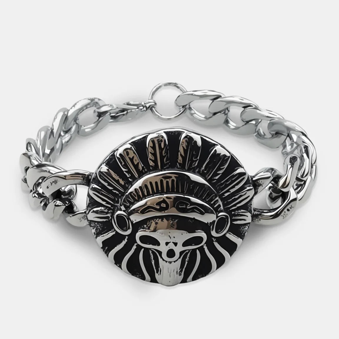 Vintage Men's Stainless Steel Bracelet Gothic Skull Celtic Knot Cross Cuban Chain Woven Braid Street Style Jewelry Gift