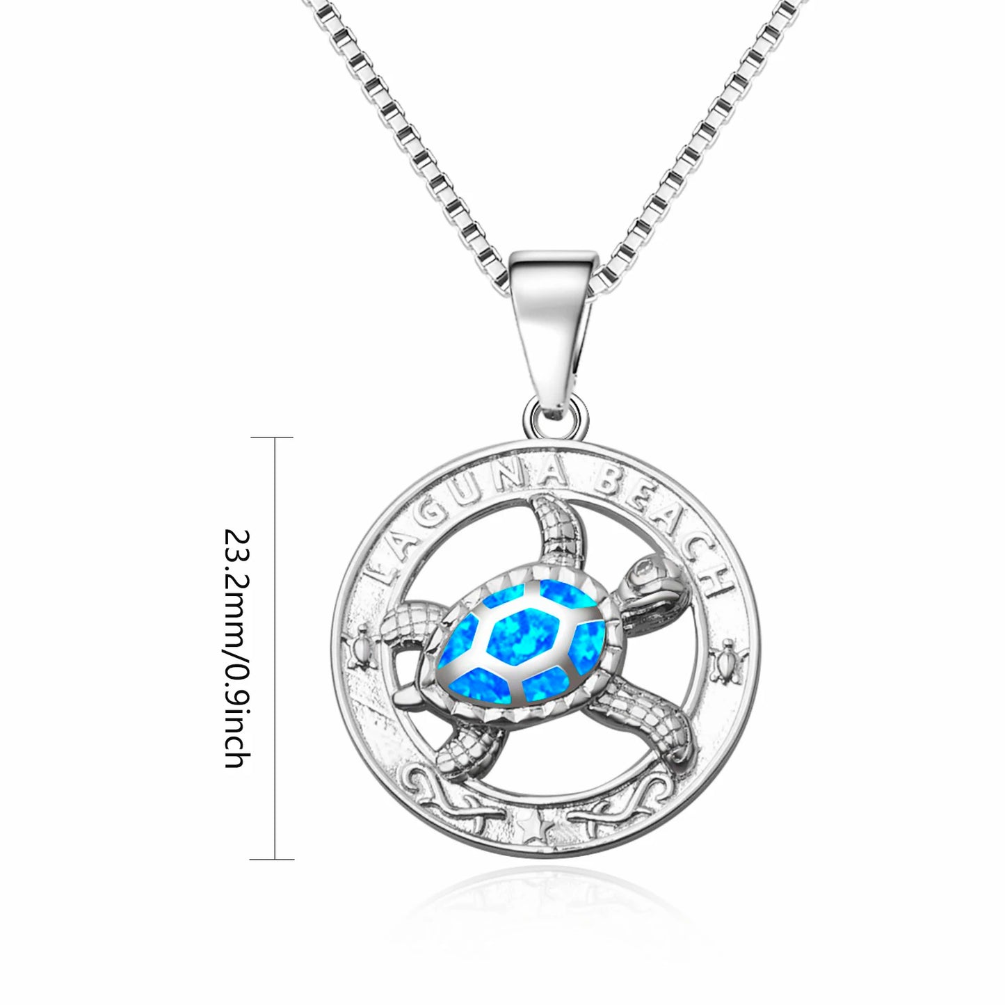 Vintage Animal TikTok INS Wind Hawaii Beach Explosion Copper Alloy Opal Turtle Pendant Necklace Women's Wholesale Inlaid Charms