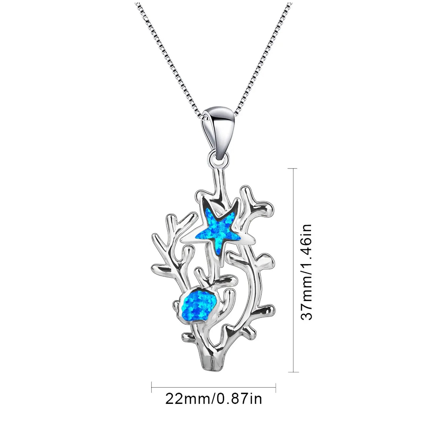 TikTok Ins Trendy Blue Sea Cucumber Pendant Necklace-Copper Opal Inlaid Sweater Chain Link Chain Fashion Jewelry Wholesale