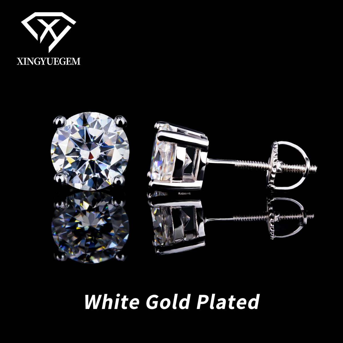 Oem & Odm Factory Wholesale Gra Hip Hop Jewelry Men Women Vvs Moissanite Diamond Sterling Silver 925 Screw Back Stud Earrings
