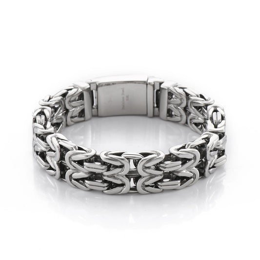 KALEN Punk Hiphop Different Width Bracelets Bangles Men Stainless Steel Jewelry Bracelet