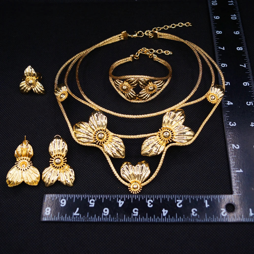 Zhuerrui Italiano Gold Designs Women Jewellery Set Party Fine Costume Jewelry Set Luxury Big Necklace Jewellery Sets X0010730