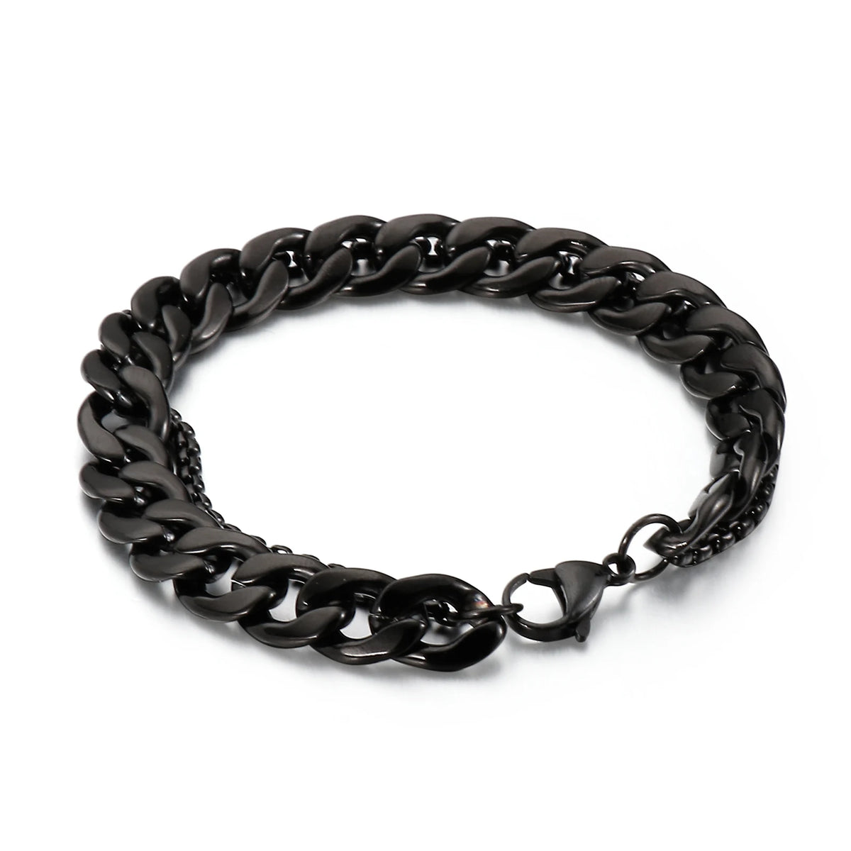 VIKING Double Chain Bracelet – 316L Stainless Steel Men's Multi-Finish Bangle