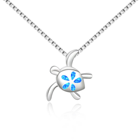 Animal Geometric Christian Copper Opal Silver Plated Box Chain Necklace Aobao Trendy Gift