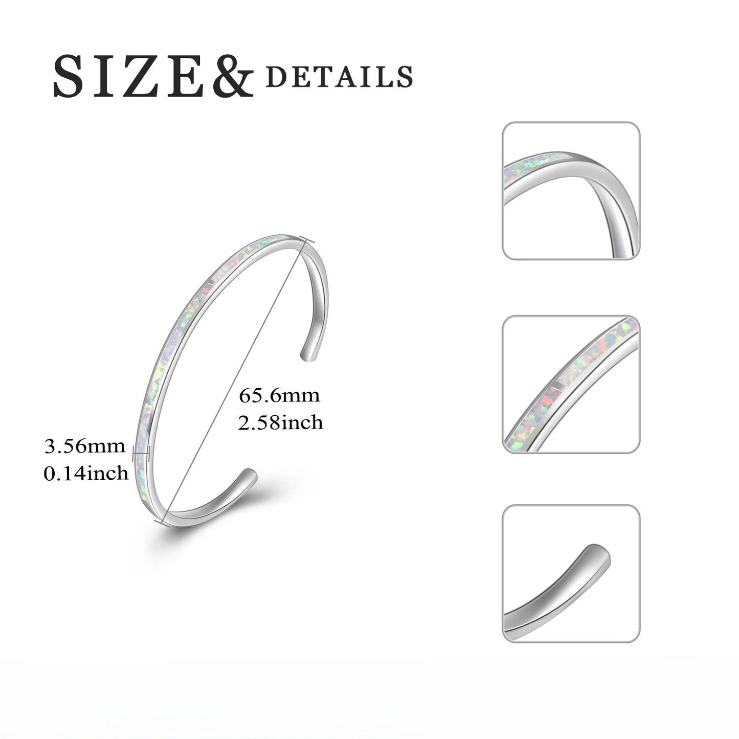 Trendy Rainbow Opal Open Bangle | Sleek Silver Cuff Best Seller