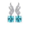 Gemfiori Anster High Quality S925 Lab Grown Paraiba Earring Stud Dainty Gemstone Stud Earrings for Women Daily Wear Gift