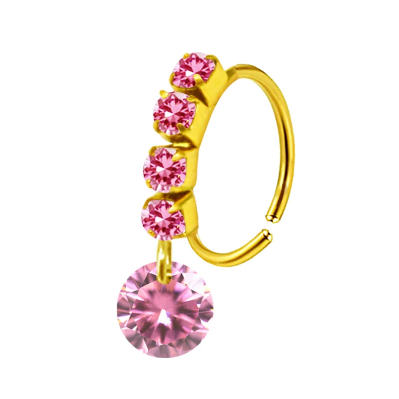 S&S Stainless Steel Dangle Hoop Nose Ring Collection | 66 Designs