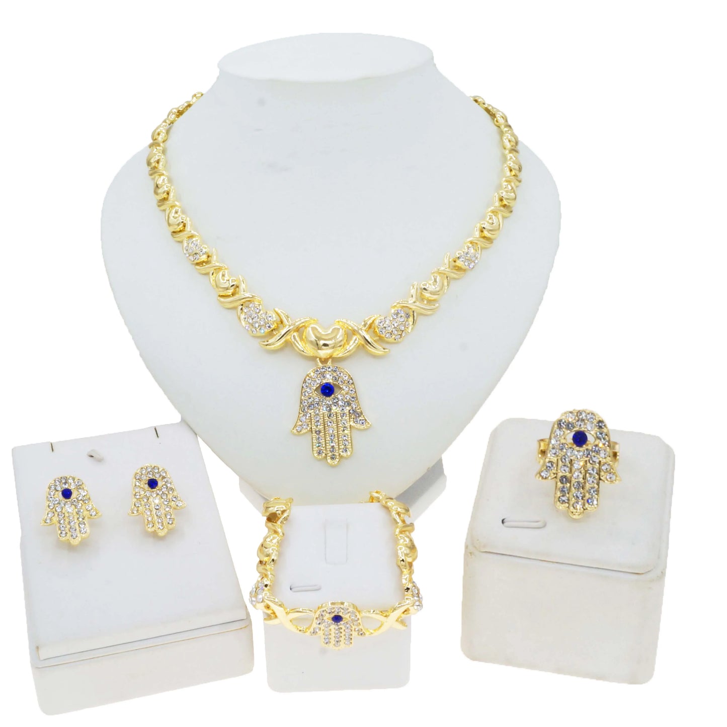 Zhuerrui Available African Gold Luxury Jewelry Sets Silver Beads Necklace Jewelry Set Cheap Women's Costume Accessories X0200