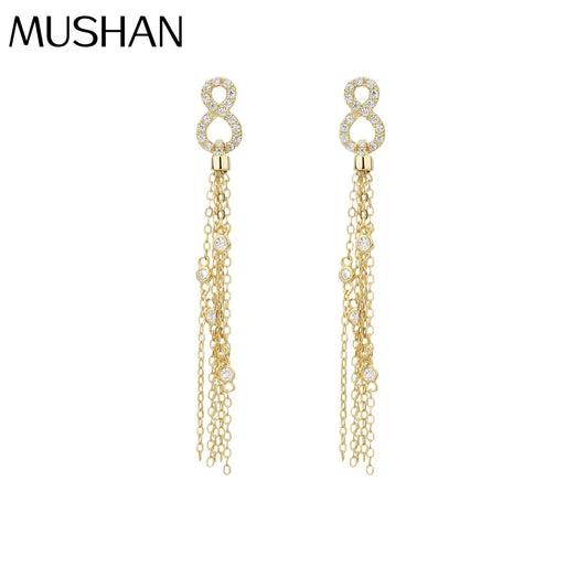 MuShan Jewelry Factory Pure Silver Earrings Tassels Earrings and Pendants Light Luxury and High End Cross Border Bestsellers
