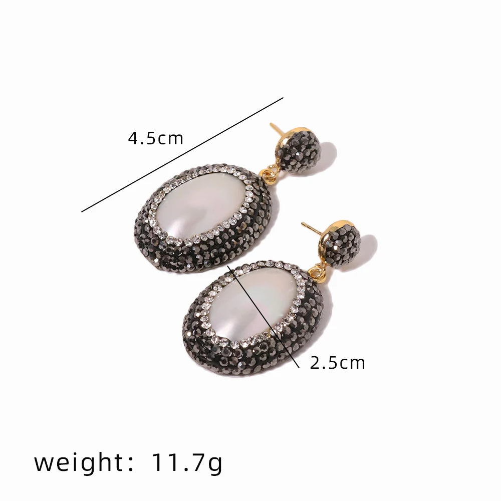 Natural Freshwater Pearls Multi Color Mud Inlaid Earrings Sparkling Zircon Embellishments Earrings Wedding Gifts for Women