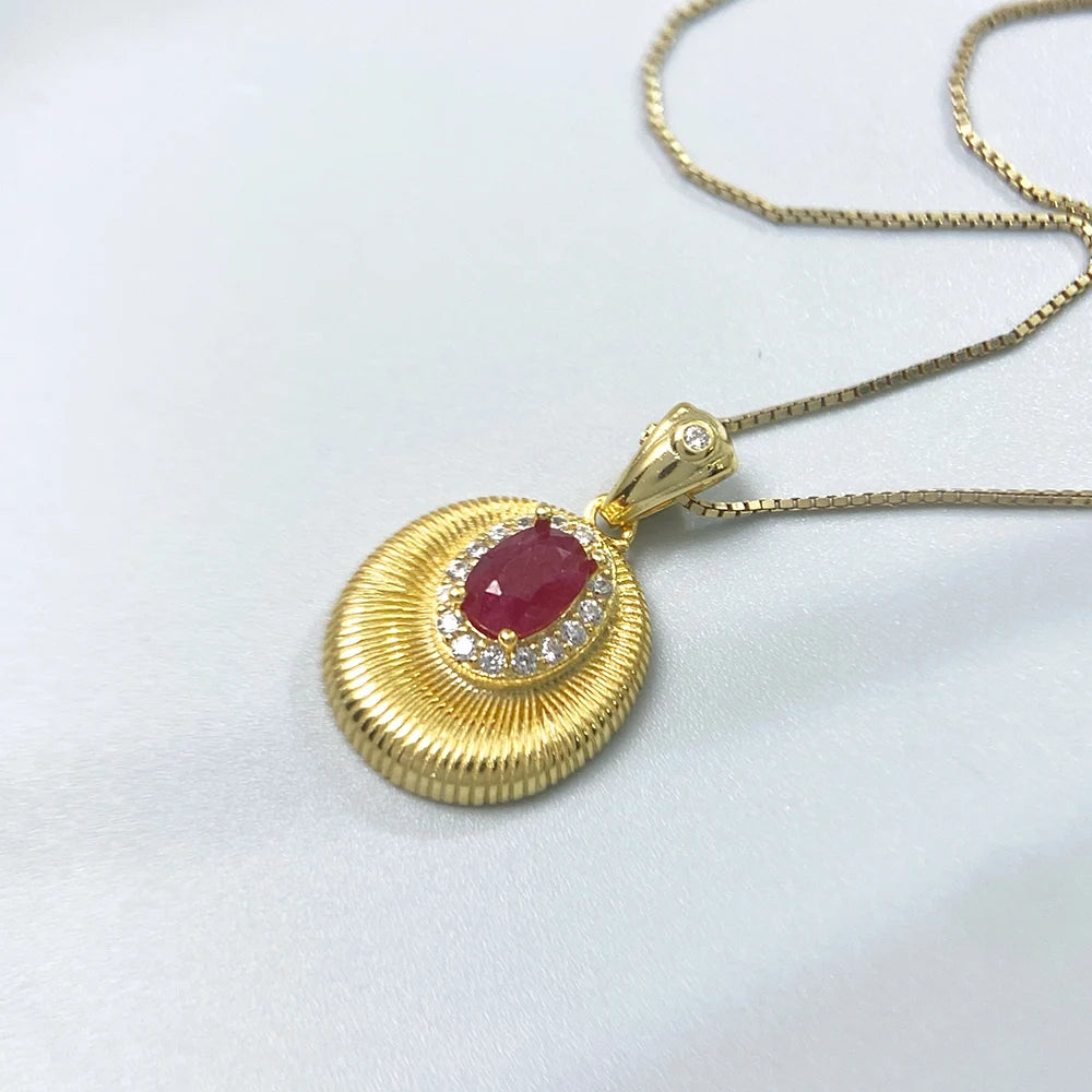 Gioiellieri Ruby Pendant for Necklace with Natural Red Gemstone 925 Sterling Silver July Birthstone Fine Jewelry Luxury Engagement Wedding