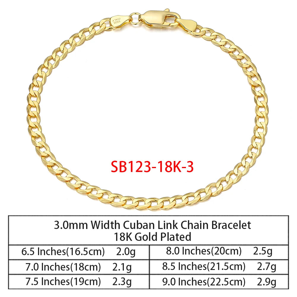 RINNTIN SC36 925 Sterling Silver Chains Hip Hop Jewelry 3.6/5/7mm Chunky Diamond-Cut Cuban Link Chain Necklace for Men Women