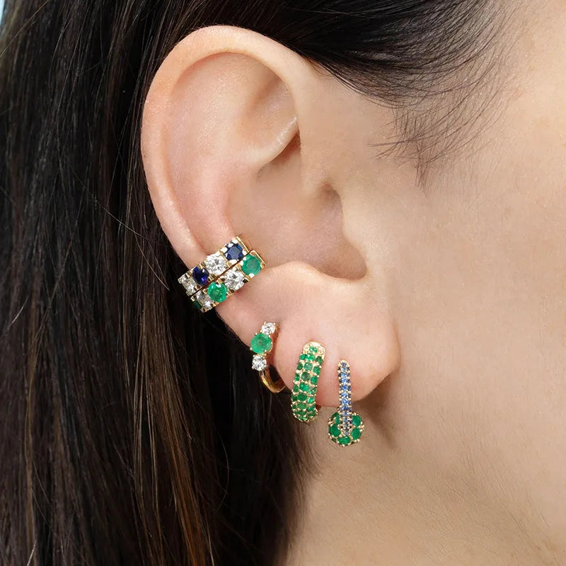 Non Tarnish Cc Shaped Chunky Jewelry Stainless Steel Earrings Wholesale Customized Jewelry Silver Hoop Earrings for Women