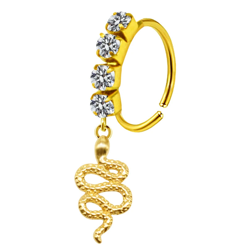 S&S Stainless Steel Dangle Hoop Nose Ring Collection | 66 Designs
