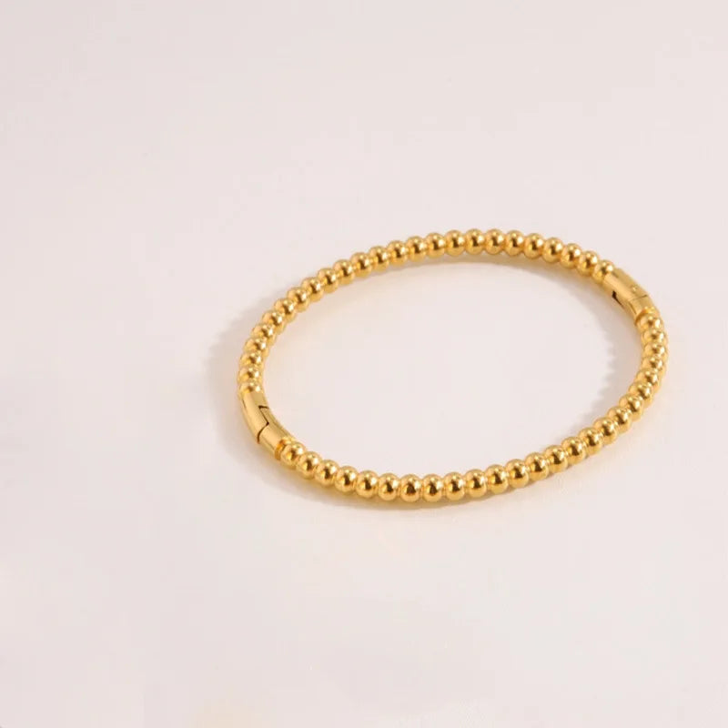 REBEL Stainless Inoxydable Stainless Steel 18K Gold Plated Roman Women Fashion Jewelry Bracelets Bangles