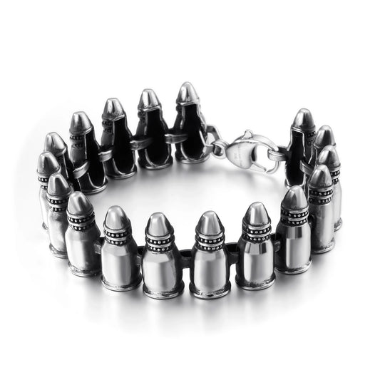 KALEN Fashion Personality Stainless Steel Bullets Bracelet Men