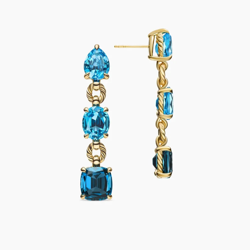 FASHIONISTA DY High-Quality Silver-Plated Colored Diamond Earrings. Gold-Plated Colored Gemstone Earrings. Jewelry.