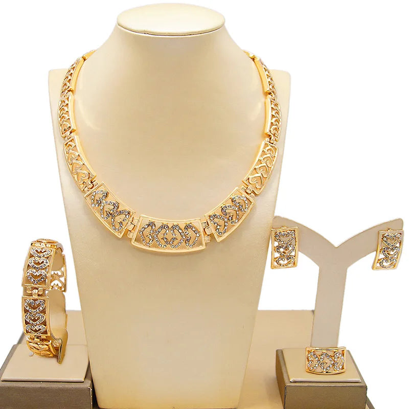Zhuerrui Italy Brazil Gold Jewelry Set Fashion Vintage 24K High Quality Jewelry Sets Designer Wedding Party Jewelry HD20073214