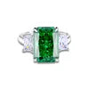 High Quality Fine Jewelry 925 Sterling Silver Green Zircon Ring for Women Gifts Emerald Luxury Women's Green Stone Ring Jewelry
