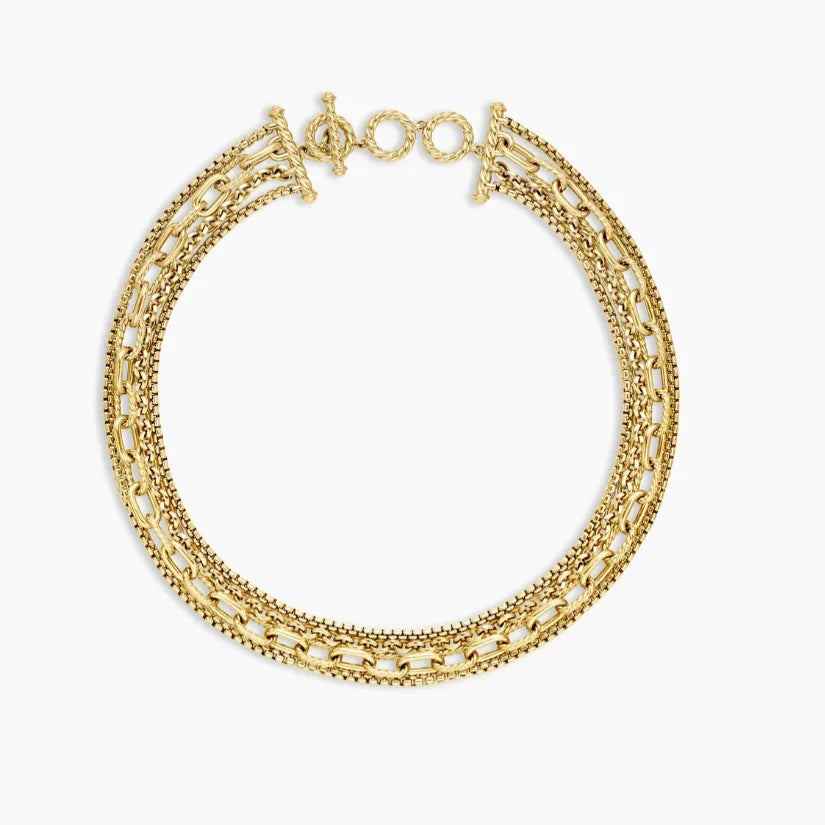 REDheart DY High-Quality Silver-Plated 29mm Multi-Chain Diamond Necklace. Gold-Plated Diamond Necklace. Jewelry .