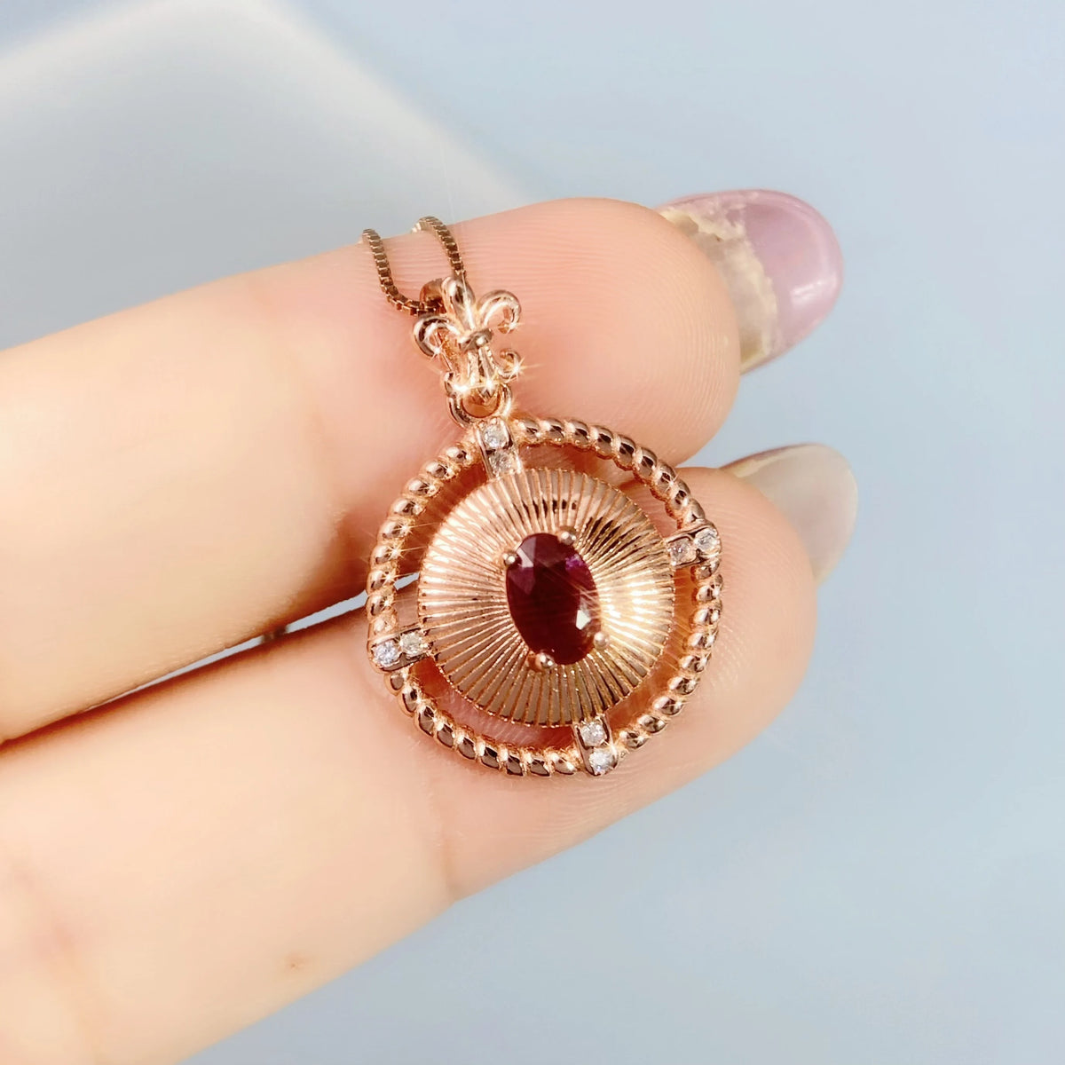 Gioiellieri 925 Silver Ruby Pendant with Natural Red Gemstone for Women July Birthstone Fine Jewelry Wedding Engagement Fashion Jewelry Gift