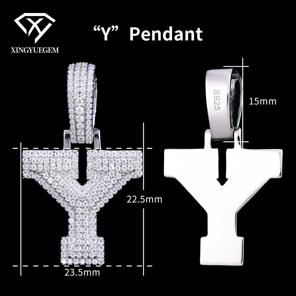 ArtistA Custom Hip Hop Fine Jewelry 925 Sterling Silver White Gold Plated GRA Certified Brilliant Cut Moissanite Pendant